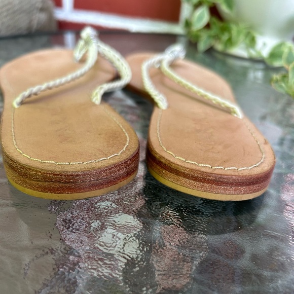 PAJAR | leather flip flop sandals braided detail | size 7 - Picture 6 of 8